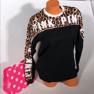 NWT vs pink leopard print long sleeve shirt xs